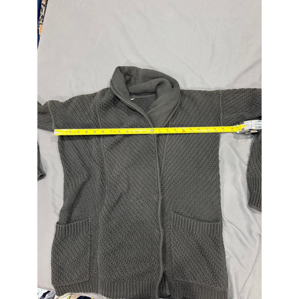 Lululemon Post Practice Cardi Dark Grey/Black Oversized Cardigan Sweater XS/S - Picture 6 of 6